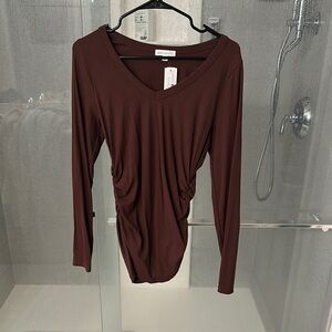 Revolve Brown Long Sleeve Top